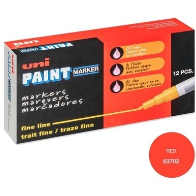 uni&amp;reg; uni-Paint PX-21 Oil-Based Paint Marker - Fine Marker Point - Red Oil Based Ink - 1 Each