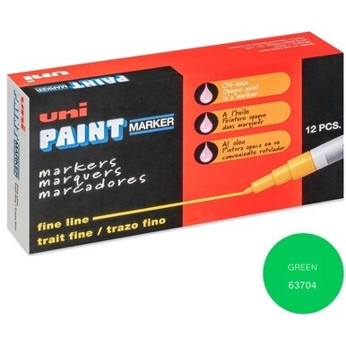 uni&amp;reg; uni-Paint PX-21 Oil-Based Paint Marker - Fine Marker Point - Green Oil Based Ink - 1 Each