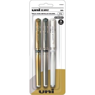 uniball&amp;trade; Signo Gel Impact Pens - Bold Pen Point - 1 mm Pen Point Size - Multi Gel-based Ink - 3 / Pack