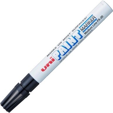 uni&amp;reg; uni-Paint PX-20 Oil-Based Paint Marker - Medium Marker Point - Black Oil Based Ink - 1 Each