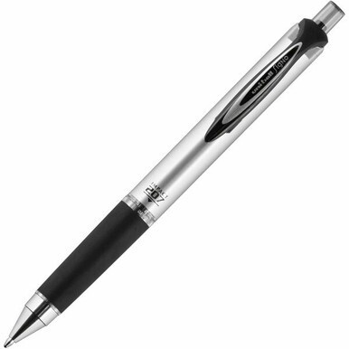 uniball&amp;trade; 207 Impact RT Gel Pen - Bold Pen Point - 1 mm Pen Point Size - Refillable - Retractable - Black Gel-based Ink - Metallic Barrel - 1 Each