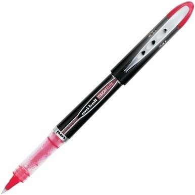 uniball&amp;trade; Vision Elite Rollerball Pen - Micro Pen Point - 0.5 mm Pen Point Size - Red Pigment-based Ink - 1 Each