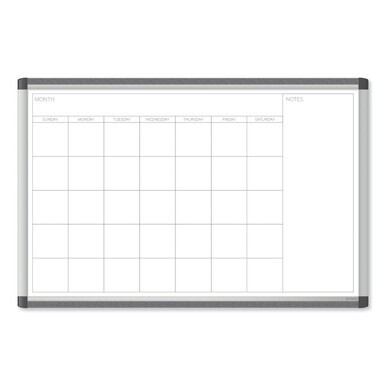 PINIT Magnetic Dry Erase Undated One Month Calendar, 35 x 23, White