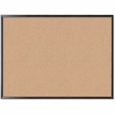 U Brands Cork Bulletin Board - 47&quot; X 35&quot; , Natural Cork Surface - Self-healing, Durable, Mounting System, Tackable, Sturdy - Black Wood Frame - 1