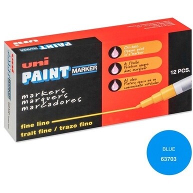 uni&amp;reg; uni-Paint PX-21 Oil-Based Paint Marker - Fine Marker Point - Blue Oil Based Ink - 1 Each