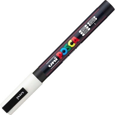uni&amp;reg; Posca PC-3M Paint Markers - Fine Marker Point - White Water Based, Pigment-based Ink - 6 / Pack