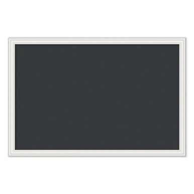 Magnetic Chalkboard with Decor Frame, 30 x 20, Black Surface, White Wood Frame