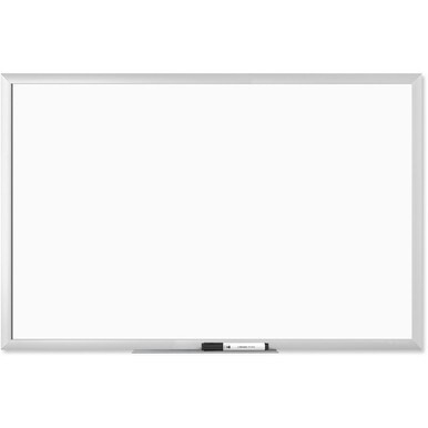U Brands Melamine Dry Erase Board - 23&quot; (1.9 ft) Width x 35&quot; (2.9 ft) Height - White Melamine Surface - Silver Aluminum Frame - Rectangle - Horizontal/Vertical - 1 Each