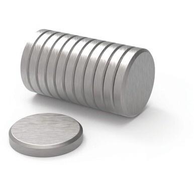 U Brands High Energy Brushed Metal Magnets - 1.3&quot; Diameter - Round - Durable - 1 / Pack - Brushed Metal