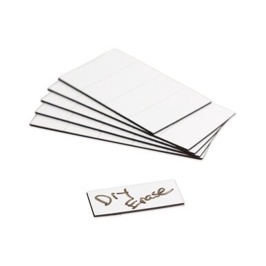 Dry Erase Magnetic Tape Strips, 2&quot; x 0.88&quot;, White, 25/Pack