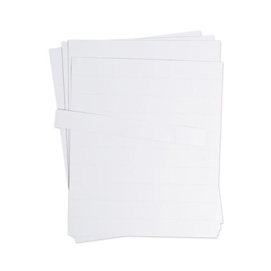 Data Card Replacement Sheet, 8.5 x 11 Sheets, Perforated at 1&quot;, White, 10/Pack