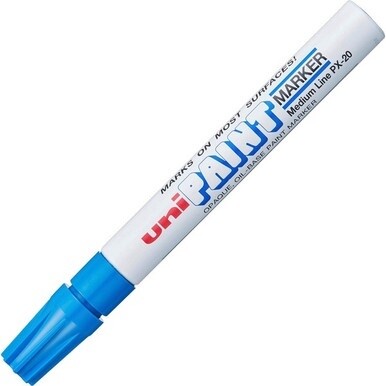 uni&amp;reg; uni-Paint PX-20 Oil-Based Paint Marker - Medium Marker Point - Blue Oil Based Ink - White Barrel - 1 Each