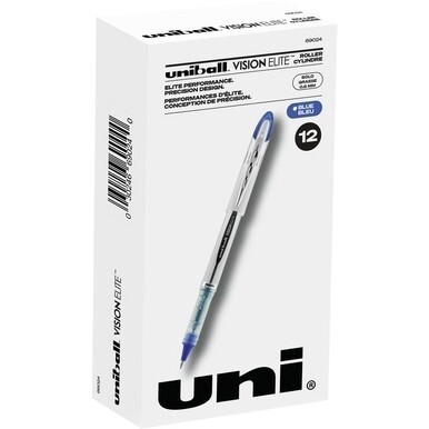 uniball&amp;trade; Vision Elite Rollerball Pen - Bold Pen Point - 0.8 mm Pen Point Size - Refillable - Blue Pigment-based Ink - 1 Each