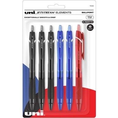 uni&amp;reg; Jetstream Elements Ballpoint Pen - Medium Pen Point - 1 mm Pen Point Size - Multi - 6 / Pack