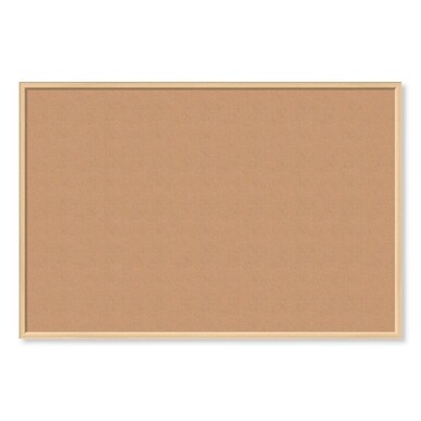 Cork Bulletin Board, 70 x 47, Tan Surface, Birch Wood Frame