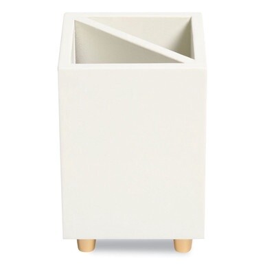 Juliet Pencil Cup, 3&quot;w x 3&quot;d x 4&quot;h, White