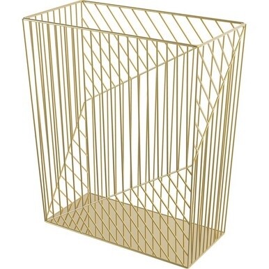 U Brands Metal Wastebasket, Vena Collection, 6 Gallon Capacity, Gold (3232U02-06) - Sturdy, Lightweight - 6.1&quot; Height x 12.2&quot; Width - Metal - Gold
