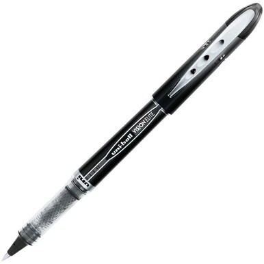 uniball&amp;trade; Vision Elite Rollerball Pen - Micro Pen Point - 0.5 mm Pen Point Size - Black - 1 Each