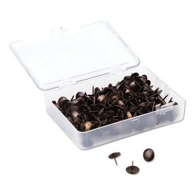 Fashion Metal Thumbtacks, Metal, Brass, 0.38&quot;, 200/Pack