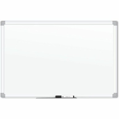 U Brands White Aluminum Framed Magnetic Porcelain Steel Board, 72&quot; X 47&quot; - 72&quot; (6 ft) Width x 47&quot; (4 ft) Height - White Porcelain Steel Surface - White Aluminum Frame - Rectangle - Horizontal/Vertical