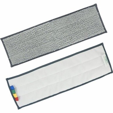 Unger Excella Cleaning Pads - 5/Carton - Rectangle - Floor, Mopping - Hook &amp; Loop Fastener, Durable - MicroFiber, Polyester - Green, Black