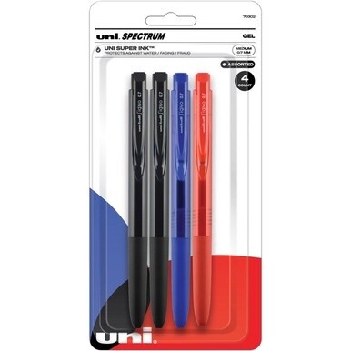 uni&amp;reg; Spectrum Gel Pen - Medium Pen Point - 0.7 mm Pen Point Size - Multi Gel-based Ink - 4 / Pack