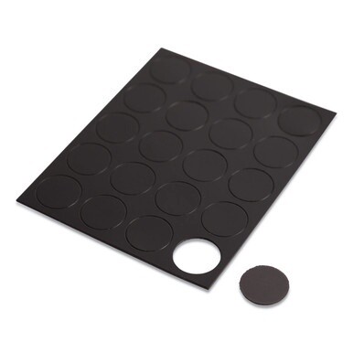 Heavy-Duty Board Magnets, Circles, Black, 0.75&quot; Diameter, 20/Pack