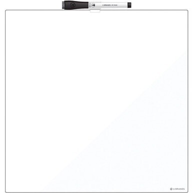 U Brands Magnetic Dry Erase Board - 14.7&quot; Height x 14&quot; Width - White Painted Steel Surface - Square - Horizontal/Vertical - 1 Each