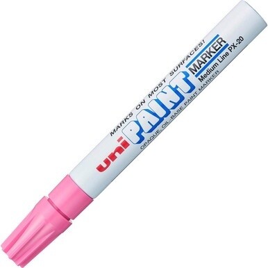uni&amp;reg; uni-Paint PX-20 Oil-Based Paint Marker - Medium Marker Point - Pink Oil Based Ink - White Barrel - 1 Each