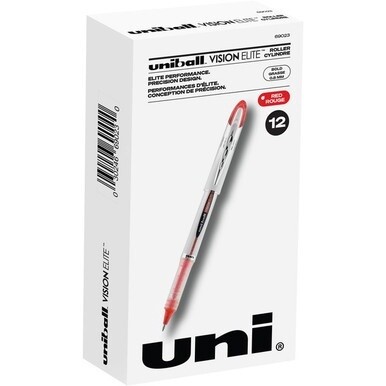 uniball&amp;trade; Vision Elite Rollerball Pen - Bold Pen Point - 0.8 mm Pen Point Size - Refillable - Red Pigment-based Ink - 1 Each