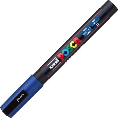 uni&amp;reg; Posca PC-3M Paint Markers - Fine Marker Point - Blue Water Based, Pigment-based Ink - 6 / Pack
