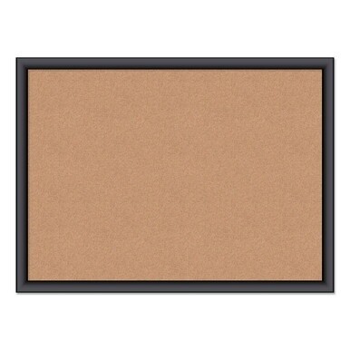 Cork Bulletin Board, 23 x 17, Tan Surface, Black Frame
