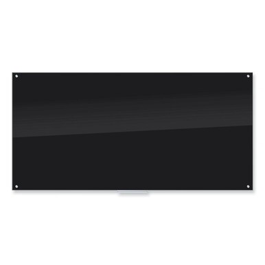 Black Glass Dry Erase Board, 96 x 47, Black Surface