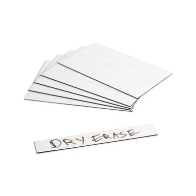 Dry Erase Magnetic Tape Strips, 6&quot; x 0.88&quot;, White, 25/Pack