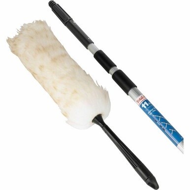 Unger Duster Telescoping Pole Kit - Lamb&#39;s Wool Bristle - 52&quot; Overall Length - 1 Each - Cream