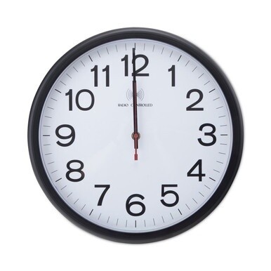 Deluxe 13 1/2&quot; Indoor/Outdoor Atomic Clock, 13.5&quot; Overall Diameter, Black Case, 1 AA (sold separately)