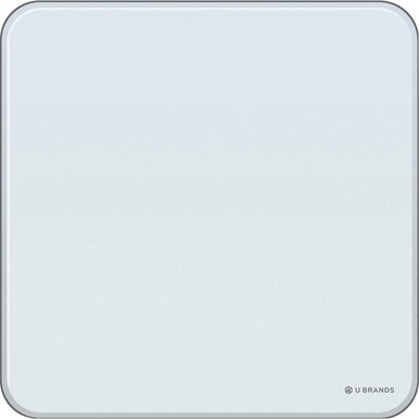 U Brands Square Magnetic Glass Dry Erase Board - 12" (1 ft) Width x 12" (1 ft) Height - Frosted White Tempered Glass Surface - Square - Horizontal - Magnetic - 1 Each