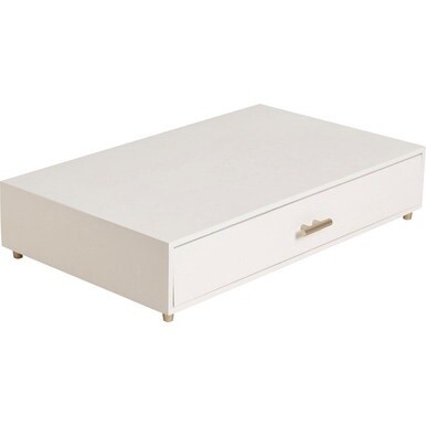 U Brands Juliet Collection Monitor Stand - 20 lb Load Capacity - 16.5&quot; Height x 10.3&quot; Width x 3.5&quot; Depth - Desktop, Table - Pine Wood, Brass - White