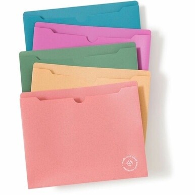 U Brands Letter File Jacket - 1&quot; Expansion - 1 Pocket(s) - Full Length Tab Position - Polypropylene, Poly - Assorted - 0% Recycled - 10 / Pack