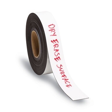 Dry Erase Magnetic Tape Roll, 2&quot; x 50 ft, White