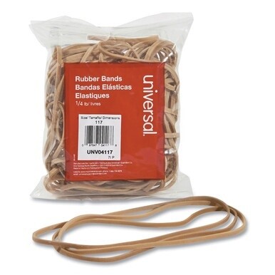 Rubber Bands, Size 117, 0.06&quot; Gauge, Beige, 4 oz Box, 50/Pack