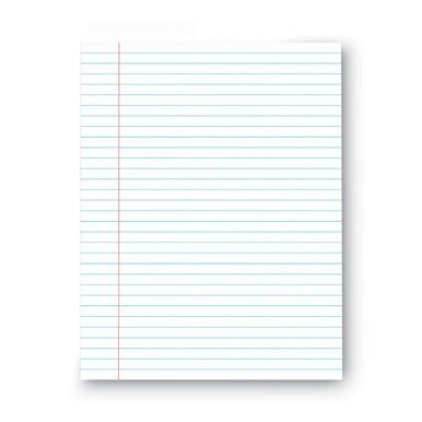 Glue Top Pads, Wide/Legal Rule, 50 White 8.5 x 11 Sheets, Dozen