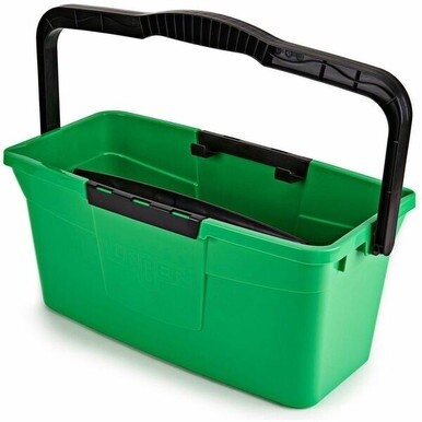 Unger 3 Gallon Pro Bucket - 12 quart - Compact, Ergonomic Grip, Handle, Durable, Comfortable Handle, Pour Spout - Green, Black - 10 / Carton
