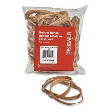 Rubber Bands, Size 64, 0.04&quot; Gauge, Beige, 4 oz Box, 80/Pack