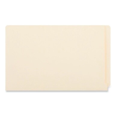 Deluxe Reinforced End Tab Folders, Straight Tabs, Legal Size, 0.75" Expansion, Manila, 100/Box