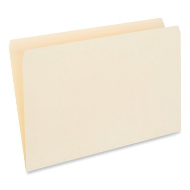 Double-Ply Top Tab Manila File Folders, Straight Tabs, Legal Size, 0.75" Expansion, Manila, 100/Box