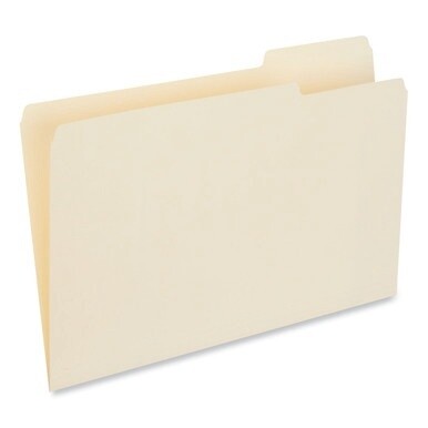 Top Tab File Folders, 1/3-Cut Tabs: Right Position, Legal Size, 0.75&quot; Expansion, Manila, 100/Box