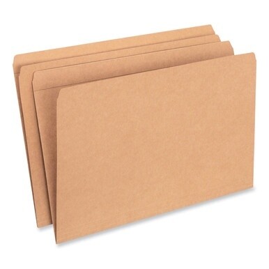 Reinforced Kraft Top Tab File Folders, Straight Tabs, Legal Size, 0.75&quot; Expansion, Brown, 100/Box