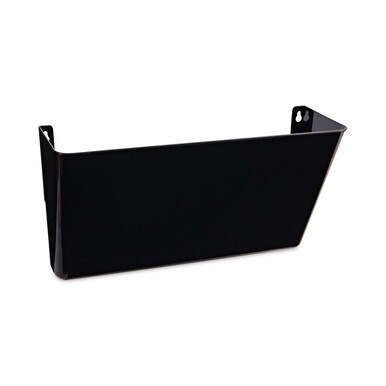 Wall File Pockets, Plastic, Letter Size, 13&quot; x 4.13&quot; x 7&quot;, Black