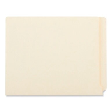 Deluxe Reinforced End Tab Folders, 9&quot; High Front, Straight Tabs, Letter Size, 0.75&quot; Expansion, Manila, 100/Box